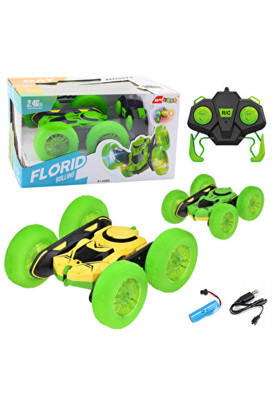ROLLING Mașină de cascadorii RC 360° cu telecomandă – VERDE, 6 ani+
