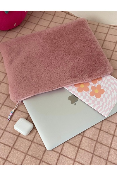 PİNKUE 11 Inch Fluffy Laptop Sleeve (28×23 cm)