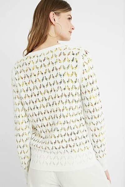 Desigual Pulover Saint Louis cu model geometric, Alb, L