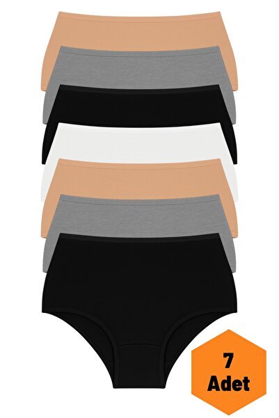 Aybome Women's 7-Piece High Waist Panties Cotton Stretch Fabric Stretchy Soft Fabric Hipster Panties