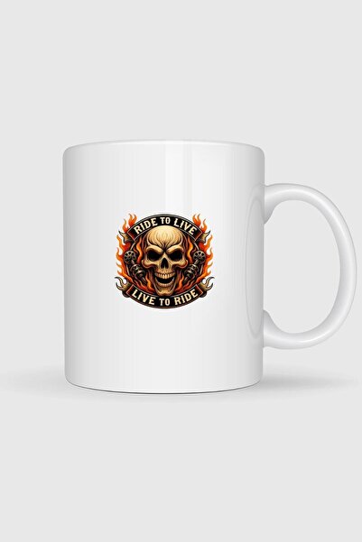 Bahriyeli Collection Ride to Live Live to Ride Printed Mug Cup