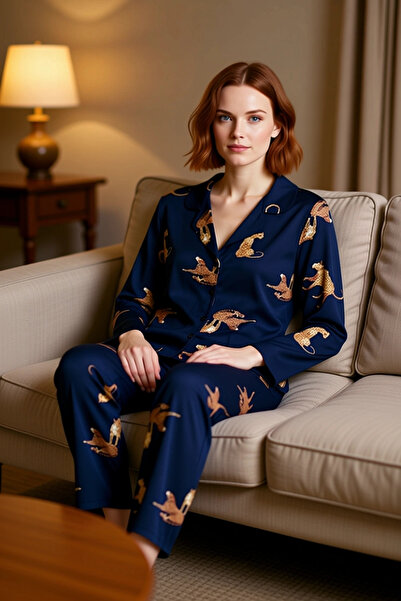 PayBuy Women's Tiger Pattern Shirt and Pants Pajama Set Functional Durable Quality Comfortable