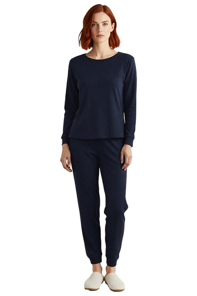 PayBuy Women's Corded Fabric Wide Fit Knitted Pajama Set Functional Durable Quality Comfortable Casual