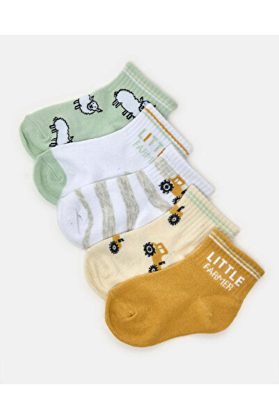 REDTAG مجموعة جوارب مطبوع متنوعة للأولاد الرضع (5 أزواج)