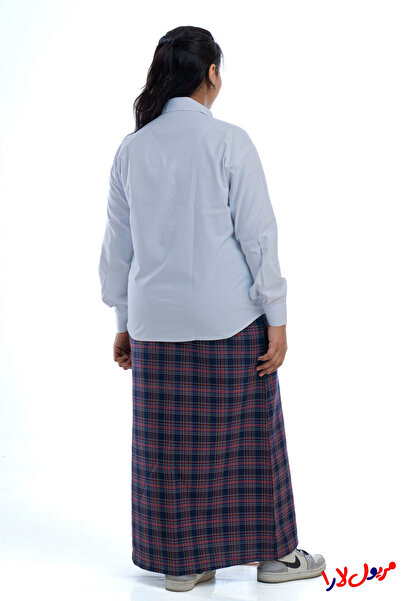 maryool lara navy blue and yellow plaid skirt