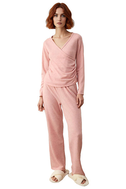 PayBuy Women's Double-Breasted Drawstring Soft Winter Knitted Pajama Set Functional Durable Quality Stylish