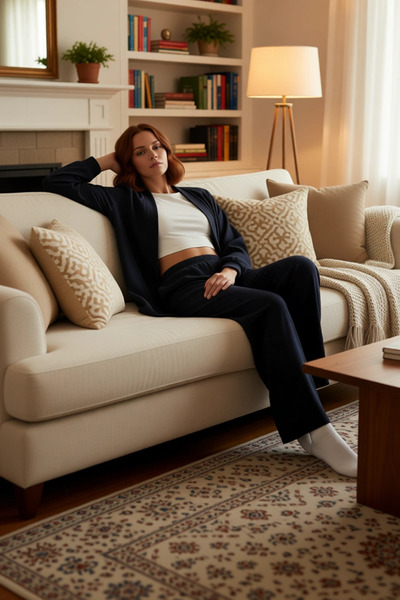 PayBuy Women's Waffle Woven V-Neck Pajama Set Functional Durable Quality Comfortable Aesthetic Stylish