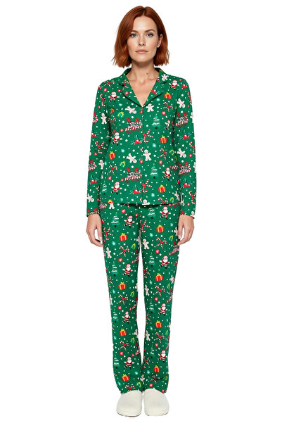 PayBuy Women's Christmas Themed Shirt and Pants Pajama Set Functional Durable Quality Comfortable