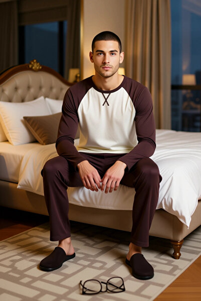 PayBuy Ανδρικό σετ πιτζάμες με λαιμόκοψη με μανίκια Raglan Λειτουργικό, ανθεκτικό, ποιοτικό, άνετο και casual