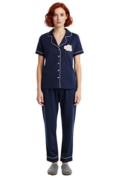 PayBuy Women's Polka Dot Shirt Collar Pajama Set Functional Durable Quality Comfortable Aesthetic Stylish