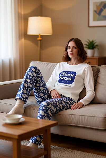 PayBuy Γυναικείο σετ πιτζάμες με μακρυμάνικο λαιμόκοψη με σχέδιο Galaxy, λειτ...