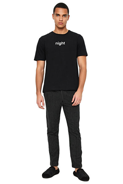 PayBuy Men's Striped Pajama Set Crew Neck Short Sleeve Functional Durable Quality Modern