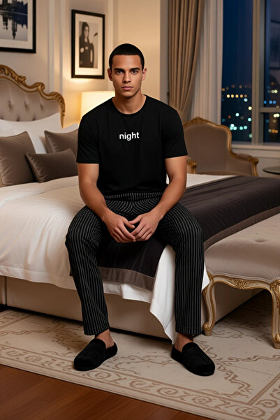 PayBuy Men's Striped Pajama Set Crew Neck Short Sleeve Functional Durable Quality Modern