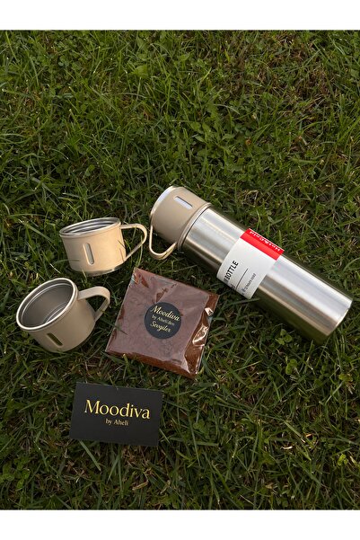 By Aheli Paslanmaz Çelik Termos & Metal Kupa Seti – Sıcak/Soğuk Koruma – 3 Pa...