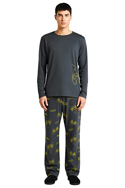 PayBuy Men's Gaming Themed Crew Neck Long Sleeve Pajama Set Functional Durable Quality Stylish