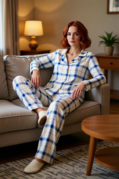 PayBuy Set de pijamale din viscoză în carouri pentru femei Funcțional Durabil Calitate Confortabil Estetic Premium