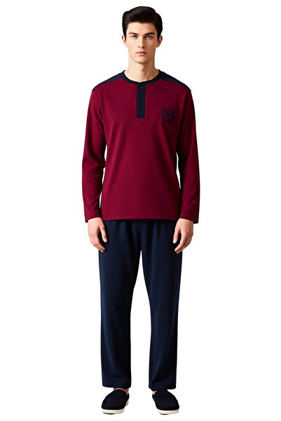 PayBuy Men's Striped Buttoned Collar Long Sleeve Pajama Set Functional Durable Quality Aesthetic