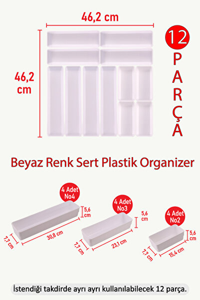 color house White New Color Hard Plastic Set of 12 Spoon Holder Drawer Modula...