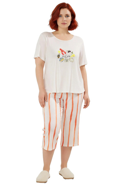 PayBuy Γυναικείο σετ πιτζάμες με ριγέ κάπρι με λαιμόκοψη, λειτουργικό, ανθεκτικό, ποιοτικό, άνετο και κομψό