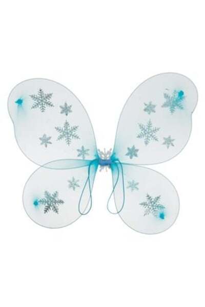 SHOPIENS Blue Butterfly Costume Wings with Silver Glitter Flakes 47 x 38 cm
