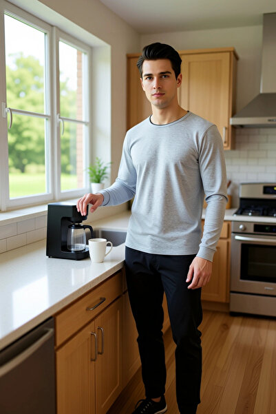 PayBuy Men's V-Neck Knitted Pajama Set Functional Durable Quality Comfortable Aesthetic Premium Stylish