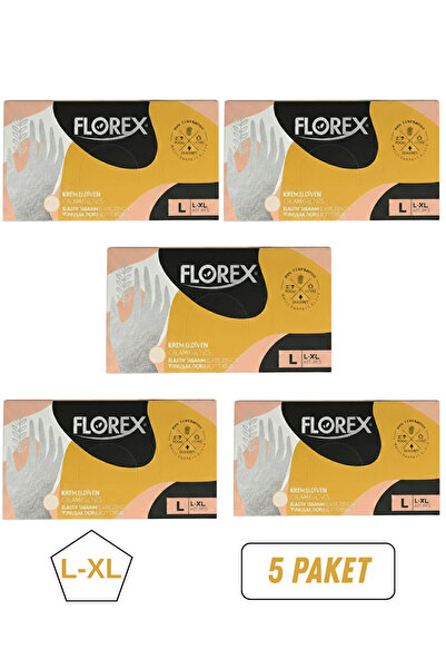 Florex Krem Tpe Eldiven 100 Adet L-XL Beden 5 Paket