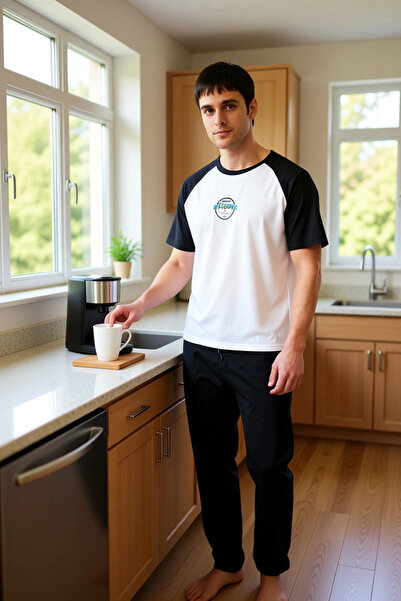 PayBuy Men's Printed Raglan Sleeve Pajama Set Functional Durable Quality Comfortable Aesthetic Stylish