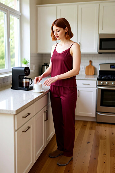 PayBuy Women's Lace Detailed Knitted Pajama Set Three-Piece Set Functional Durable Quality Comfortable Stylish