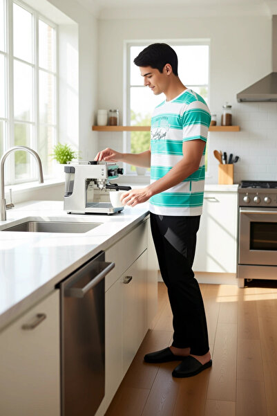 PayBuy Ανδρικό σετ πιτζάμες με ριγέ λαιμόκοψη με κοντό μανίκι Λειτουργικό ανθεκτικό και μοντέρνο