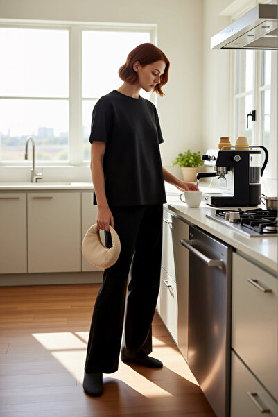 PayBuy Women's Anthracite Waffle Knitted Crew Neck Short Sleeve Pajama Set Functional Durable Stylish