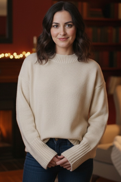 STEFFKON Women's oversized sweater - Round collar