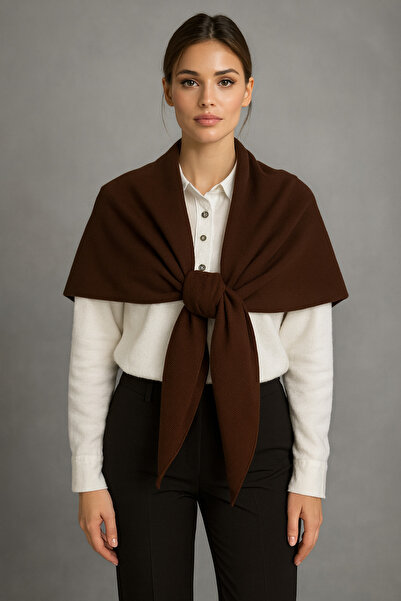 Sebir Moda Single Color Knitwear Triangle Shawl