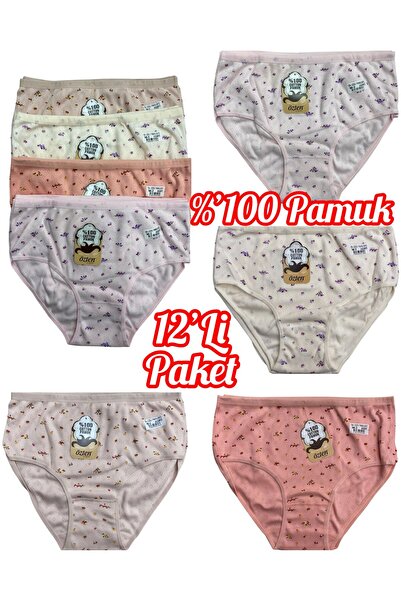 Özten 6-Pack 100% Cotton Breathable Fabric Floral High Waist Women's Bato Panties Ozt120A6