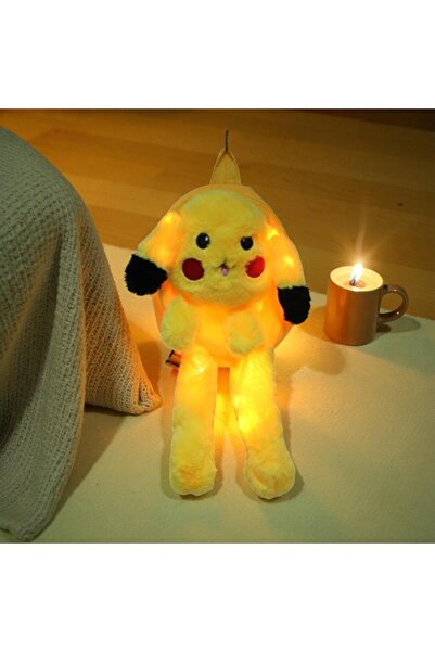 Kuzey Tacı Cute Plush Light-Up Pikachu Backpack with Moving Ears Large Size Vip