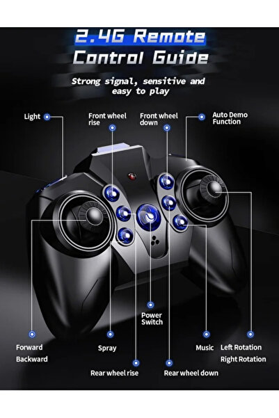 My modern game سيارة حيلة بهلوانية تعمل بالتحكم عن بعد تتميز بـ 8 عجلات وقدرا...