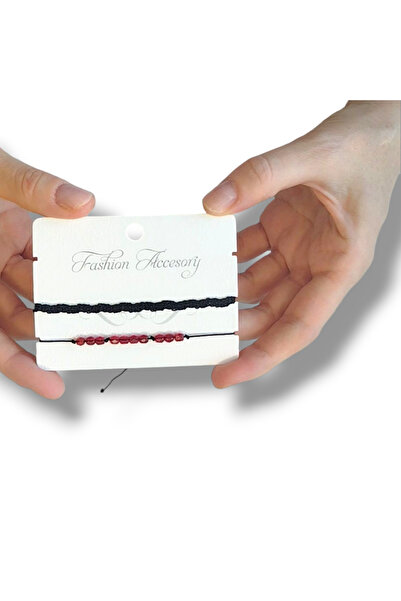 STE El Yapımı Özel Tasarım İkili Bileklik Seti - Tığ işi Tasarım