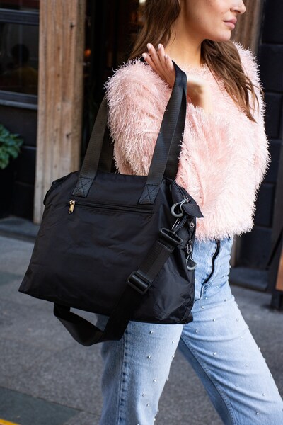 RKY SERENITY حقيبة كتف قابلة للتعديل من قماش المظلة من سانموريس مع سحاب جانبي...