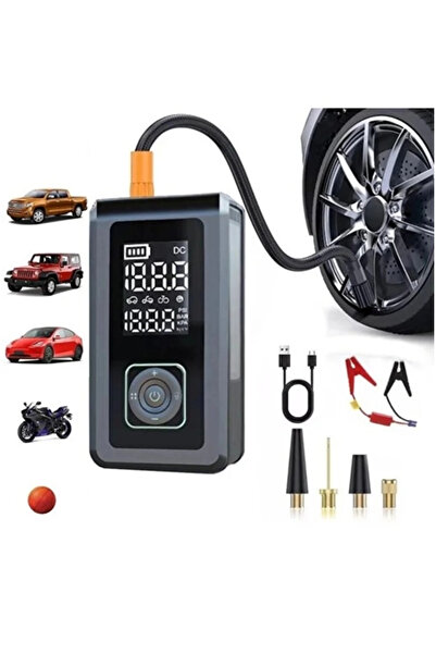 CepteToptan Multi Function Uyumlu Ter Şarjlı Lastik Şişirme Pompası Akü Takvi...