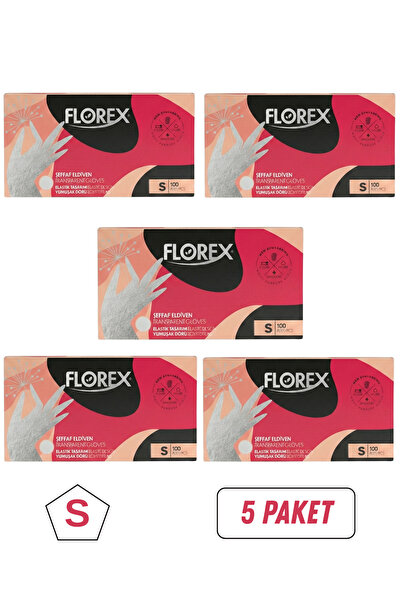 Florex Şeffaf Tpe Eldiven 100 Adet S Beden 5 Paket