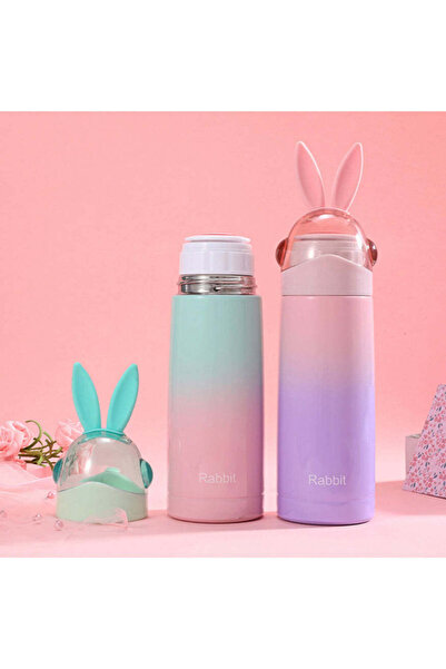 genernic Kids Insulated Thermal Water Bottle 350 ml - 304 Stainless Steel, Cute Bunny Design (Multi-Color, 12