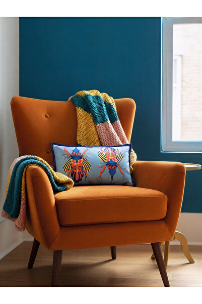 RahanDesign غطاء وسادة مستطيل الشكل من جلد الغزال متعدد الألوان بنمط حيواني -...