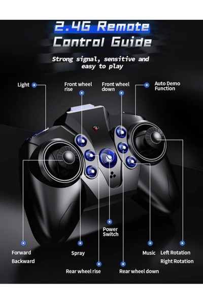 My modern game A remote-controlled stunt car featuring 8 wheels and 360-degree drifting capabilities