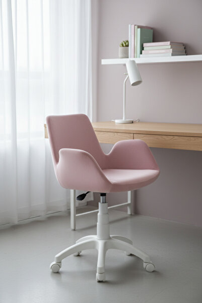 KUZEYSANDALYE Maki Beyaz Ayaklı Çalışma Sandalyesi Yetişkin ve Çocuk Bilgisay...