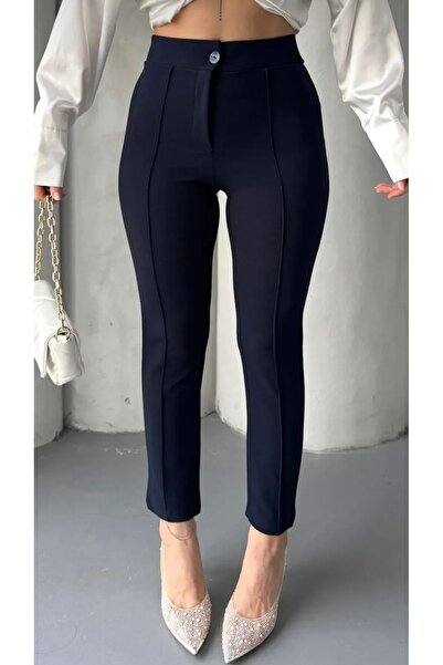 LİSAA BUTİK KADIN DAR PAÇA ÖN ARKA ÇİMALI DAR PAÇA KREP PANTOLON