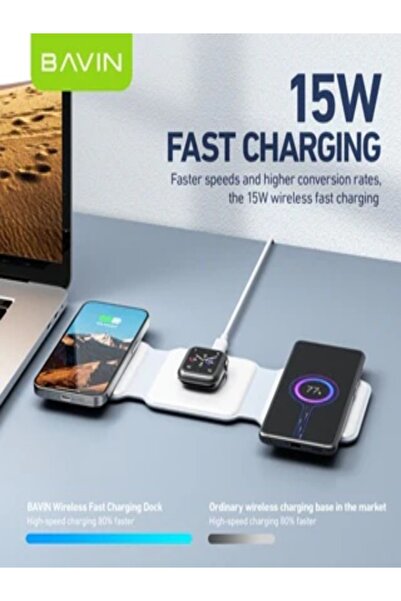 Bavin 15W 3-In-1 Magnetic Wireless Charger For Wireless Series - PC962