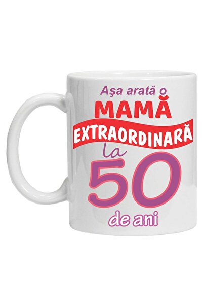 CRD PRINT Personalized mug with print 'This is what an extraordinary mom looks like - 50 years' - White cerami