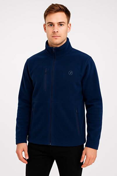 LİZY UNİFORM L İ Z Y - Dark Blue Fleece Jacket Nurse Doctor Fleece Jacket Hospital Fleece