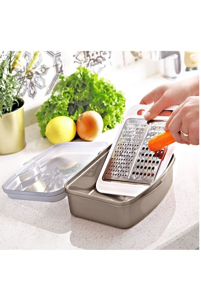 LİBE مبشرة مع وعاء وغطاء لتقطيع الفواكه والخضروات، مثالية لتقطيع السلطة والطعام.