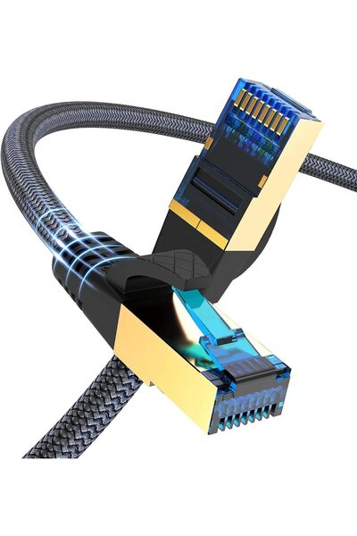 EXCEFORE Cat8 Ethernet Cable, 5M, 40Gbps 2000MHz, 26AWG Braided Shielded