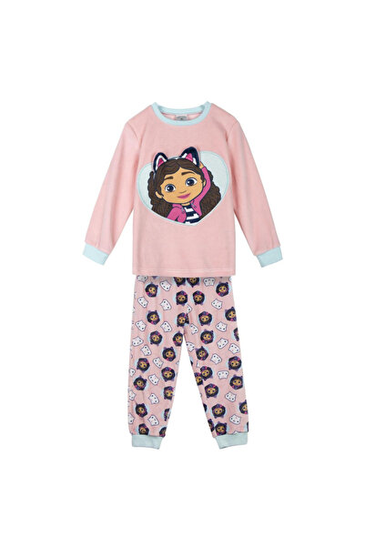 Gabby's Dollhouse Long-sleeve coral fleece pajamas, Hey